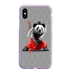 Чехол iPhone XS Max матовый Master Panda, цвет: 3D-сиреневый