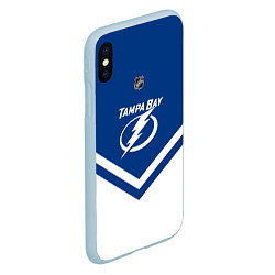 Чехол iPhone XS Max матовый NHL: Tampa Bay Lightning, цвет: 3D-голубой — фото 2