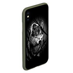 Чехол iPhone XS Max матовый Серый волк, цвет: 3D-темно-зеленый — фото 2