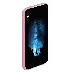 Чехол iPhone XS Max матовый Млечный путь, цвет: 3D-розовый — фото 2