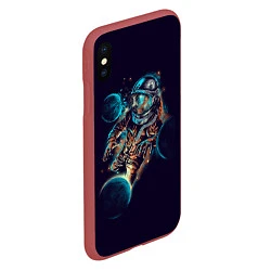 Чехол iPhone XS Max матовый Космический удар, цвет: 3D-красный — фото 2