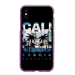 Чехол iPhone XS Max матовый Калифорния, цвет: 3D-фиолетовый