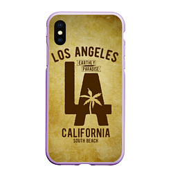 Чехол iPhone XS Max матовый Лос-Анджелес, цвет: 3D-сиреневый
