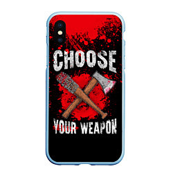 Чехол iPhone XS Max матовый Choose Your Weapon, цвет: 3D-голубой