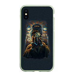 Чехол iPhone XS Max матовый Baker Street 221B, цвет: 3D-салатовый