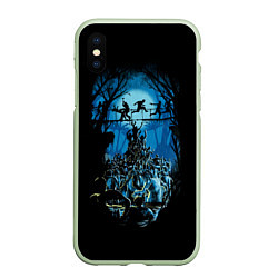 Чехол iPhone XS Max матовый Zombie Island, цвет: 3D-салатовый