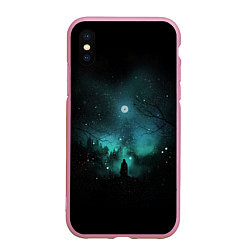 Чехол iPhone XS Max матовый Взгляд на звезды, цвет: 3D-розовый