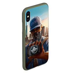 Чехол iPhone XS Max матовый Watch Dogs 2, цвет: 3D-темно-зеленый — фото 2