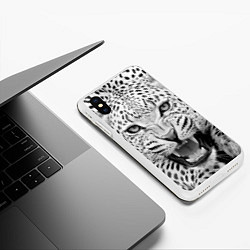 Чехол iPhone XS Max матовый Белый леопард, цвет: 3D-белый — фото 2