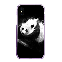 Чехол iPhone XS Max матовый Молочная панда, цвет: 3D-сиреневый