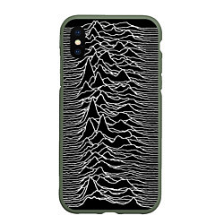 Чехол iPhone XS Max матовый Joy Division: Unknown Pleasures, цвет: 3D-темно-зеленый