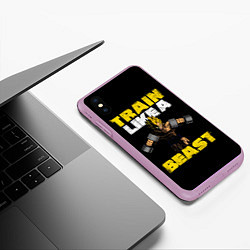 Чехол iPhone XS Max матовый Train Like a Beast, цвет: 3D-сиреневый — фото 2