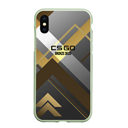 Чехол iPhone XS Max матовый Cs:go - Bronze Deco Бронзовая декорация 2022, цвет: 3D-салатовый