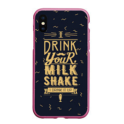 Чехол iPhone XS Max матовый Milk Shake, цвет: 3D-малиновый