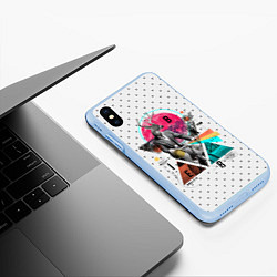 Чехол iPhone XS Max матовый Олень почтальон, цвет: 3D-голубой — фото 2