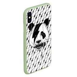 Чехол iPhone XS Max матовый Панда вокалист, цвет: 3D-салатовый — фото 2