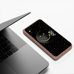 Чехол iPhone XS Max матовый Лунная улыбка, цвет: 3D-коричневый — фото 2