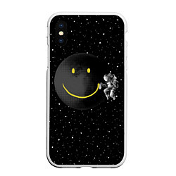 Чехол iPhone XS Max матовый Лунная улыбка, цвет: 3D-белый