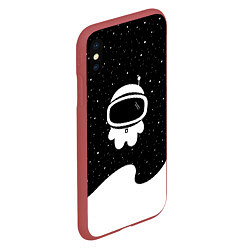Чехол iPhone XS Max матовый Маленький космонавт, цвет: 3D-красный — фото 2