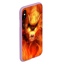 Чехол iPhone XS Max матовый Fire Wolf, цвет: 3D-сиреневый — фото 2