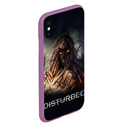 Чехол iPhone XS Max матовый Disturbed: Skull Mountain, цвет: 3D-фиолетовый — фото 2