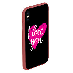 Чехол iPhone XS Max матовый Valentines Day, I Iove you, цвет: 3D-красный — фото 2