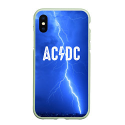 Чехол iPhone XS Max матовый AC/DC: Lightning, цвет: 3D-салатовый