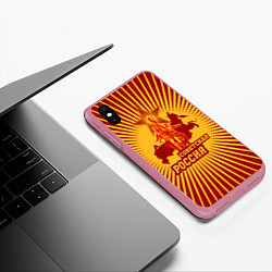 Чехол iPhone XS Max матовый Советская Россия, цвет: 3D-малиновый — фото 2