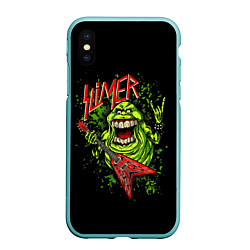 Чехол iPhone XS Max матовый Slayer Slimer, цвет: 3D-мятный