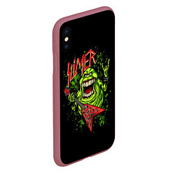 Чехол iPhone XS Max матовый Slayer Slimer, цвет: 3D-малиновый — фото 2