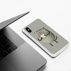 Чехол iPhone XS Max матовый Cat Love Kill, цвет: 3D-белый — фото 2