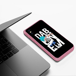 Чехол iPhone XS Max матовый Super God Dab, цвет: 3D-малиновый — фото 2