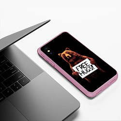 Чехол iPhone XS Max матовый Медвежьи обьятия, цвет: 3D-розовый — фото 2
