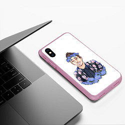 Чехол iPhone XS Max матовый Twenty One Pilots: Blue Guy, цвет: 3D-розовый — фото 2