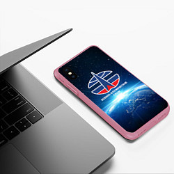 Чехол iPhone XS Max матовый Космические войска 7, цвет: 3D-малиновый — фото 2