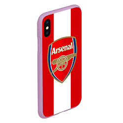 Чехол iPhone XS Max матовый Arsenal FC: Red line, цвет: 3D-сиреневый — фото 2