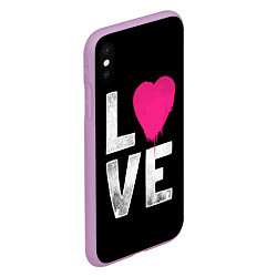 Чехол iPhone XS Max матовый Love Heart, цвет: 3D-сиреневый — фото 2