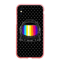 Чехол iPhone XS Max матовый Цветной астронавт, цвет: 3D-баблгам