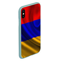 Чехол iPhone XS Max матовый Флаг Армения, цвет: 3D-мятный — фото 2