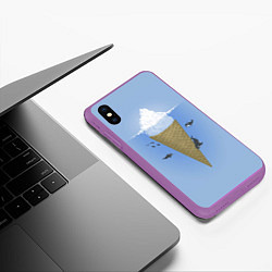 Чехол iPhone XS Max матовый Мороженое, цвет: 3D-фиолетовый — фото 2