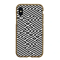 Чехол iPhone XS Max матовый Optical illusion, цвет: 3D-коричневый