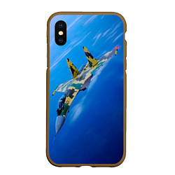 Чехол iPhone XS Max матовый Су 35, цвет: 3D-коричневый