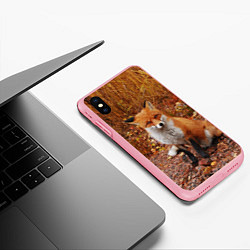 Чехол iPhone XS Max матовый Осенняя лиса, цвет: 3D-баблгам — фото 2