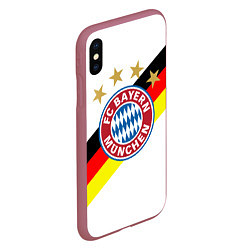 Чехол iPhone XS Max матовый FC Bayern: Germany, цвет: 3D-малиновый — фото 2