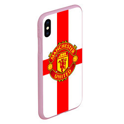 Чехол iPhone XS Max матовый Manchester Utd: England, цвет: 3D-розовый — фото 2