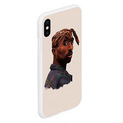 Чехол iPhone XS Max матовый Tupac Shakur, цвет: 3D-белый — фото 2