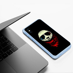 Чехол iPhone XS Max матовый Панда Хипстер, цвет: 3D-голубой — фото 2