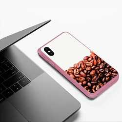 Чехол iPhone XS Max матовый Coffee, цвет: 3D-малиновый — фото 2