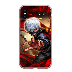 Чехол iPhone XS Max матовый Blood, цвет: 3D-розовый