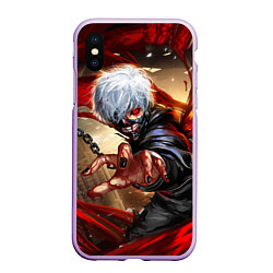 Чехол iPhone XS Max матовый Blood, цвет: 3D-сиреневый